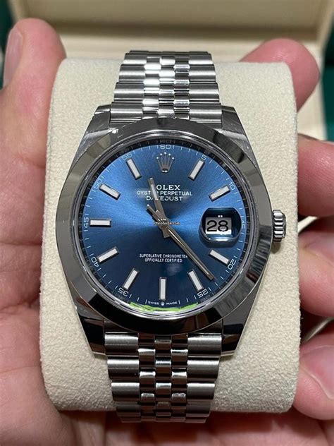 Rolex Datejust 41 quadrante blu del 2018 oyster full set top for 